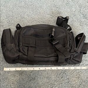 Black Belt Bag with Tactical Design and MOLLE Webbing